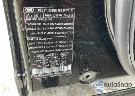 2013 Land Rover Lr4 Hse из США, поврежденный, VIN SALAG2D40DA682332